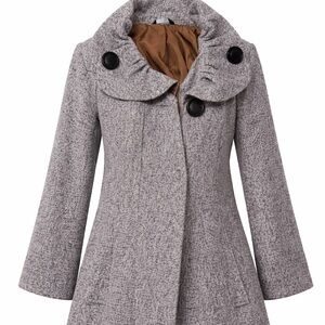 ZINC Women's Charcoal Pea Coat